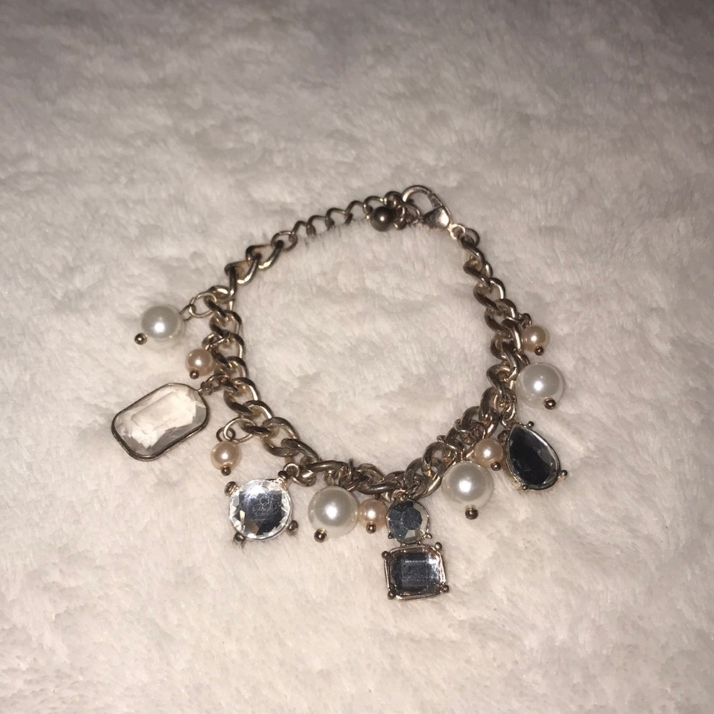 ✨💝Rose Gold Crystal & Pearl Charm Bracelet💝✨